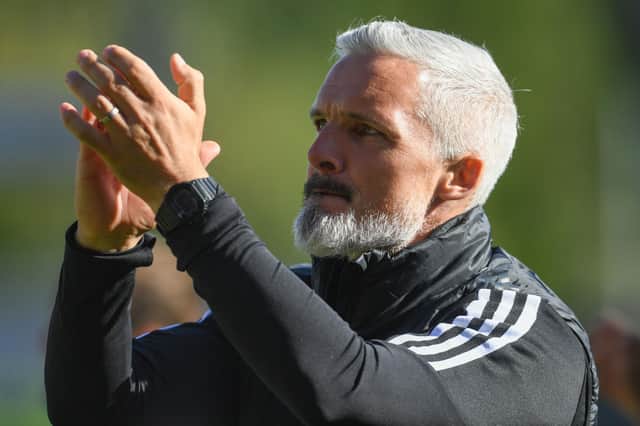 Aberdeen manager Jim Goodwin could be heard bellowing at Luis Lopes.