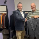 Generous: Chris McGowan (left) with Graham Forbes of Grassroots Clothing.