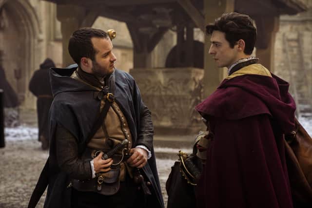 Arthur Hughes as Matthew Shardlake and Anthony Boyle as Jack Barak in Shardlake. Picture: Disney+/Adrienn Szabo