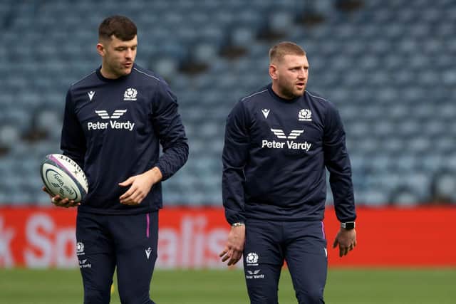 Blair Kinghorn (left) has replaced Finn Russell at stand-off for Scotland's final Six Nations match against Ireland on Saturday. (Photo by Craig Williamson / SNS Group)