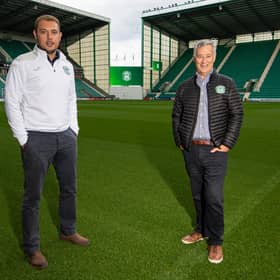 Hibs owner Ron Gordon, right, and chief executive Ben Kensell.