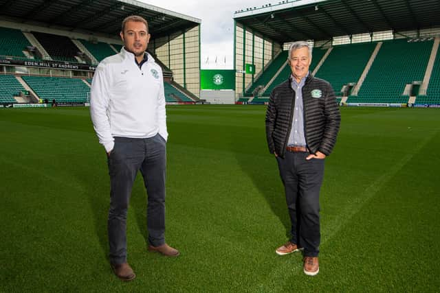 Hibs owner Ron Gordon, right, and chief executive Ben Kensell.