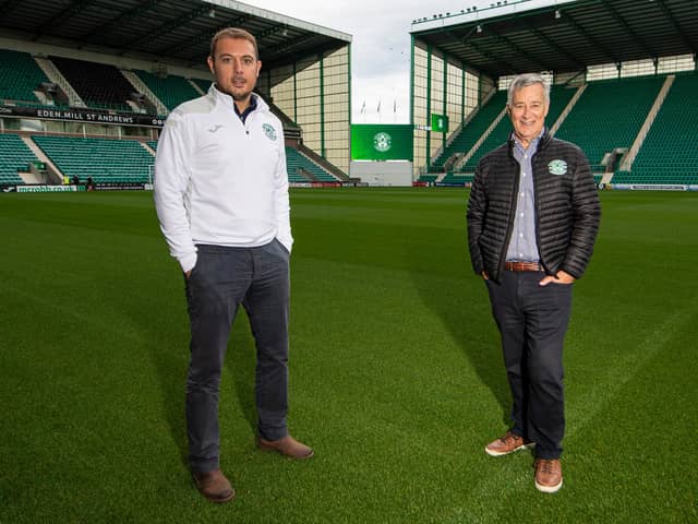 Hibs owner Ron Gordon, right, and chief executive Ben Kensell.