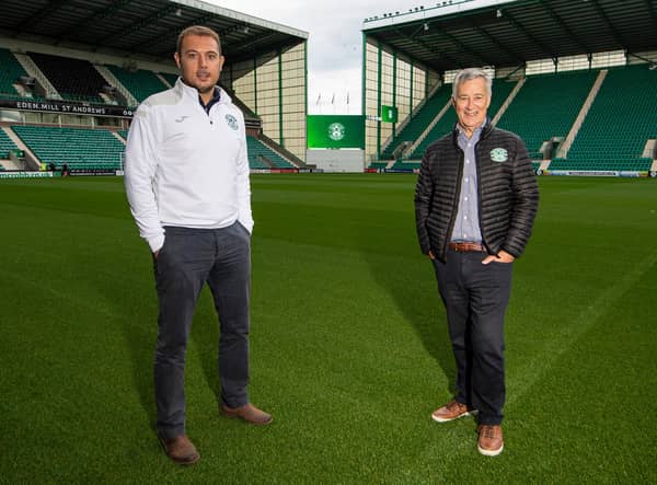 Hibs owner Ron Gordon, right, and chief executive Ben Kensell.