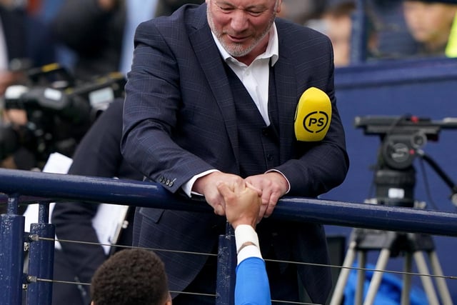 Rangers’s James Tavernier with Rangers legend Ally McCoist after the Scottish Cup final at Hampden Park