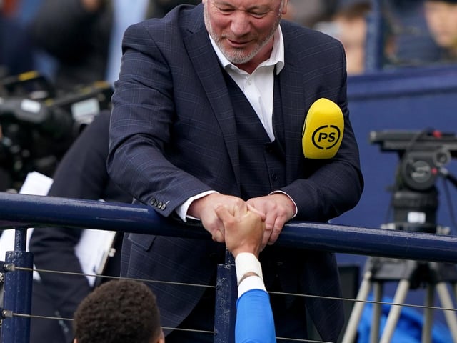 Rangers’s James Tavernier with Rangers legend Ally McCoist after the Scottish Cup final at Hampden Park