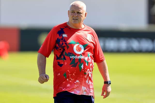 Lions head coach Warren Gatland oversees a training session in Jersey. Picture: David Rogers/Getty Images