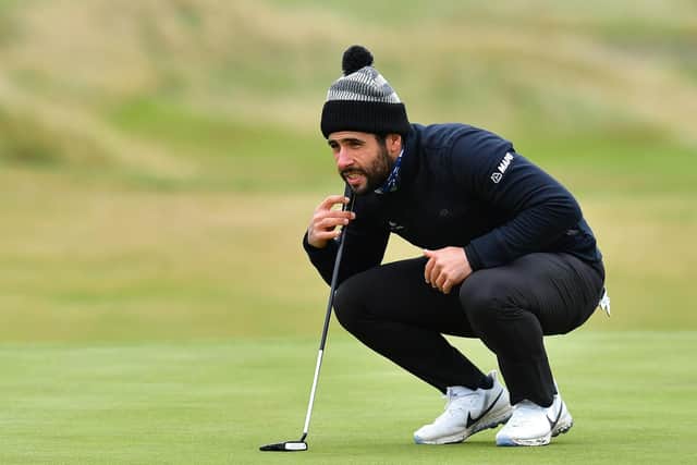Spaniard Adrian Otaegui lines up an eventual birdie putt on the 18th green in the first round of the Scottish Championship presented by AXA at Fairmont St Andrews. Picture: Mark Runnacles/Getty Images