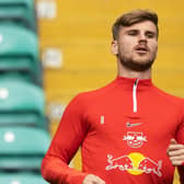 Timo Werner trains ahead of RB Leipzig's match against Celtic.