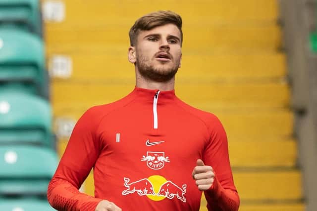 Timo Werner trains ahead of RB Leipzig's match against Celtic.