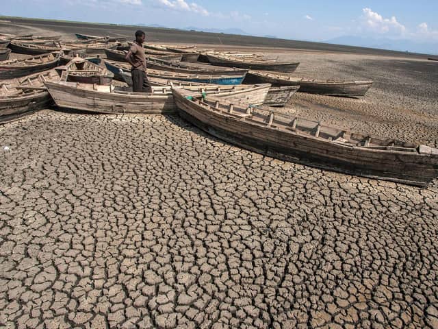 The signs of a changing climate are clear on the shores of Malawi's Lake Chilwa (Picture: Amos Gumulira/AFP via Getty Images)