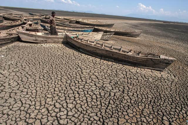 The signs of a changing climate are clear on the shores of Malawi's Lake Chilwa (Picture: Amos Gumulira/AFP via Getty Images)