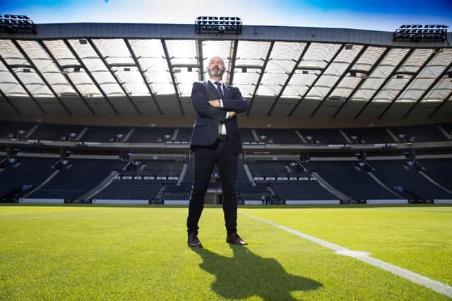 Scotland manager Steve Clarke is pictured at Hampden after announcing his squad for the upcoming World Cup qualifiers (Photo by Alan Harvey / SNS Group)