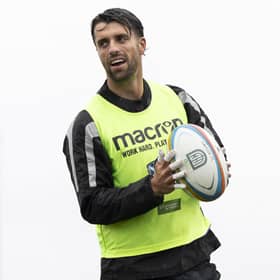 Adam Hastings during a Glasgow Warriors training session at Scotstoun Stadium on Monday.  (Photo by Ross MacDonald / SNS Group)