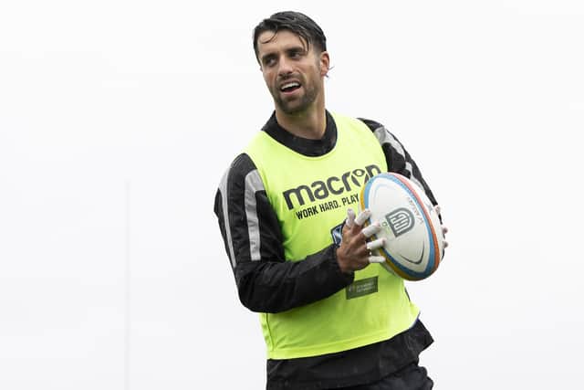 Adam Hastings during a Glasgow Warriors training session at Scotstoun Stadium on Monday.  (Photo by Ross MacDonald / SNS Group)