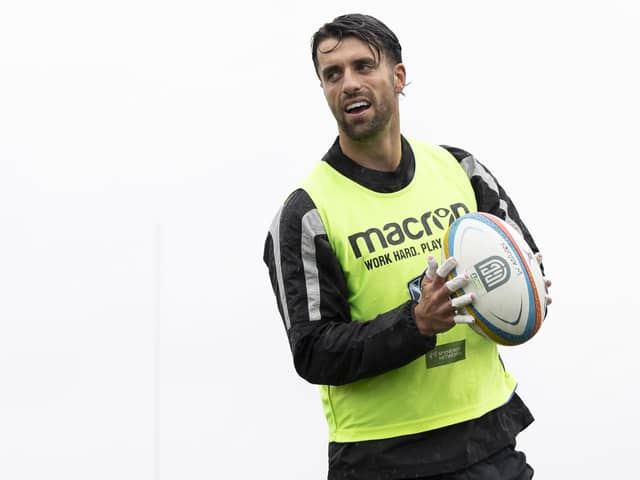Adam Hastings during a Glasgow Warriors training session at Scotstoun Stadium on Monday.  (Photo by Ross MacDonald / SNS Group)