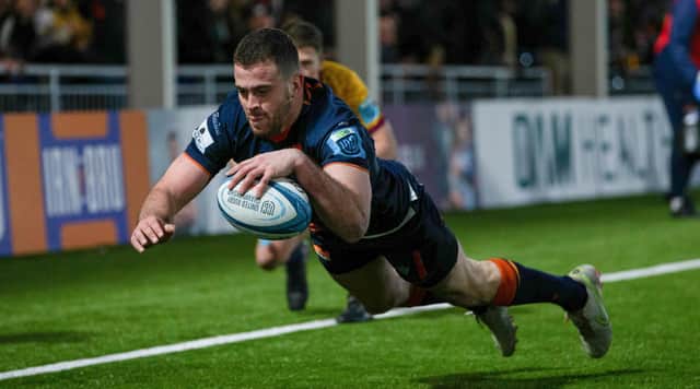 Emiliano Boffelli scored two tries on his return to the Edinburgh side after injury but Leinster won 47-27. (Photo by Ewan Bootman / SNS Group)
