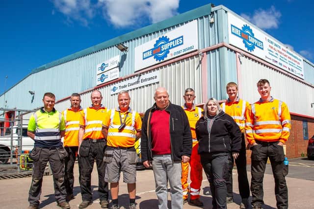 David Chandler (centre) and the team at Hire and Supplies