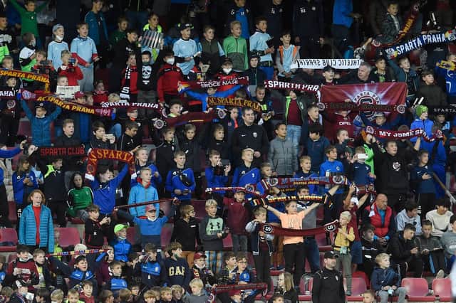 The match between Sparta Prague and Rangers was attended by 10,000 Czech schoolchildren (Photo by MICHAL CIZEK/AFP via Getty Images)