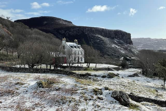 Millionaire landowner Roc Sandford gave up the trappings of modern life when he moved to Gometra, where he relies on a solar panel for power, has no hot water, no vehicle and uses a Thermos flask for much of his cooking