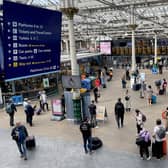 Commuters and travellers at Edinburgh's Waverley Station on the first day of ScotRail's new temporary timetable (Picture: Jane Barlow/PA)