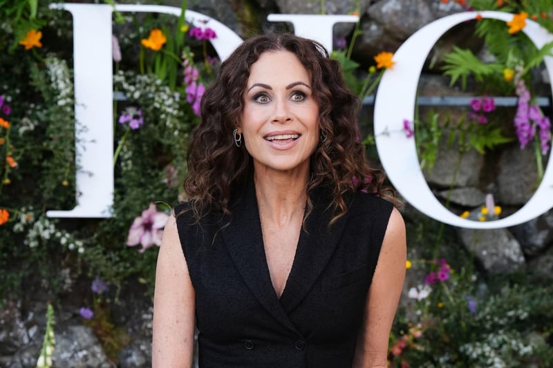 Actress Minnie Driver attends the Dior Cruise 2025 show at Drummond Castle, Perthshire.
