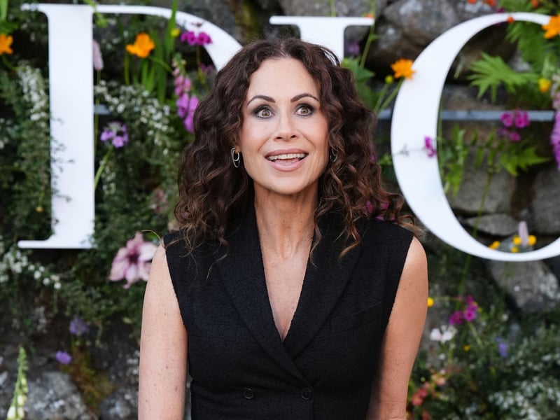 Actress Minnie Driver attends the Dior Cruise 2025 show at Drummond Castle, Perthshire.