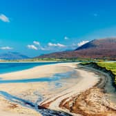 Luskentyre Beach on the Isle of Harris. Objections are mounting to plans to build eight glamping pods on a stretch of machair at the beauty spot. PIC: Getty.
