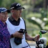 Gemma Dryburgh with her caddie during the JTBC Classic presented by Barbasol at Aviara Golf Club in Carlsbad, California. Picture: Donald Miralle/Getty Images.