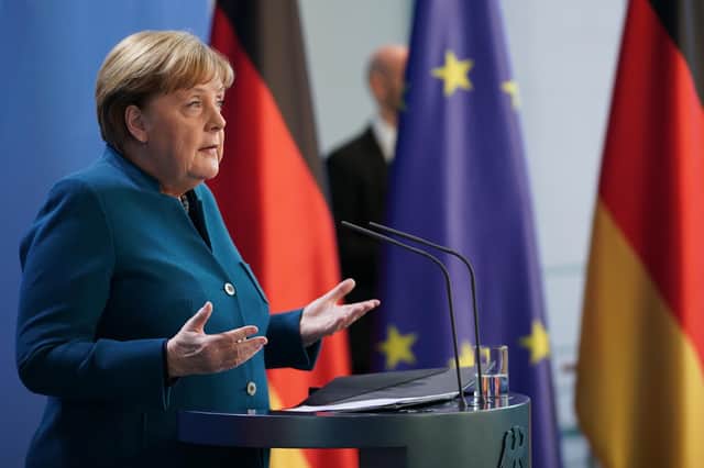 Ms Merkel will now go into self-isolation. Picture: Getty