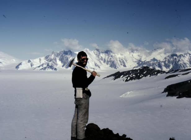 Dr Malcolm Hole at Hole Peninsula, part of Rothschild Island in the Antarctic which has been named after the geologist given his pioneering work in the region. PIC: Contributed.