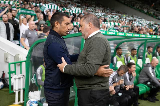 Rangers manager Giovanni van Bronckhorst and Celtic counterpart Ange Postecoglou gave differing views on the introduction of VAR in Scottish football.  (Photo by Alan Harvey / SNS Group)