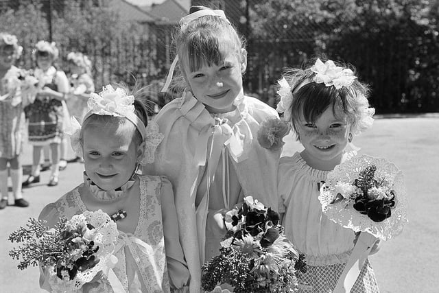 Flower girls for Sutton carnival in 1980