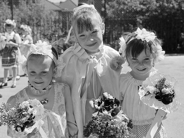 Flower girls for Sutton carnival in 1980