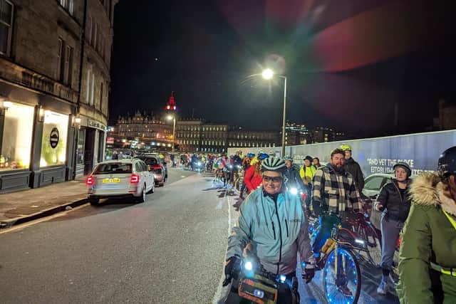 The Our Streets Our Nights ride in Edinburgh on International Women's Day in March (Photo by InfraSisters)
