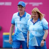 Melanie Innes and George Miller in action during the Para Mixed Pairs B2/B3, which they won
Pic: Isaac Parkin/PA Wire.