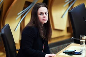 Potential leadership candidate Kate Forbes attends the Scottish Parliament in Edinburgh. Picture: Andy Buchanan/AFP via Getty Images
