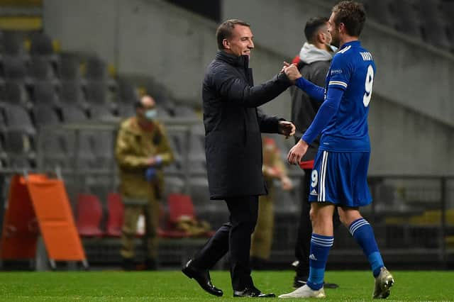 Brendan Rodgers and Jamie Vardy are helping Leicester City kick on. They host Brighton on Sunday.