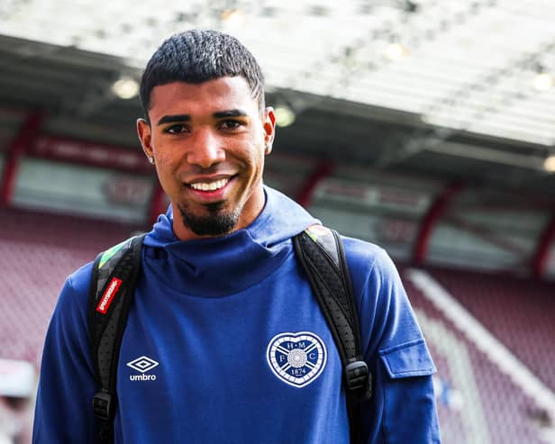 Gerald Taylor has made a favourable early impression at Hearts after arriving from Costa Rica in the close season. The left-back has joined on a loan deal from Deportivo Saprissa.  (Photo by Mark Scates / SNS Group)
