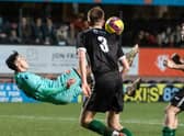 Dundee United's Jamie McGrath scores an overhead kick to make it 2-0 against Stirling University.