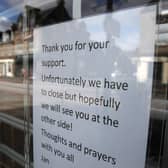 A sign in a shop window in the main street in Callander, Perthshire alerting customers of its closure as the UK continues in lockdown to help curb the spread of the coronavirus