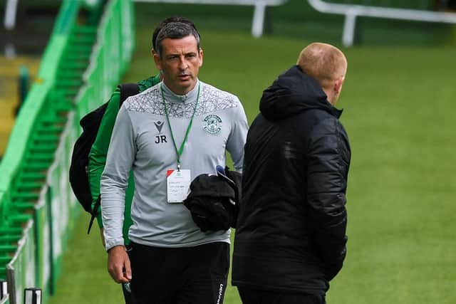 Hibs boss Jack Ross and current Celtic manager Neil Lennon.