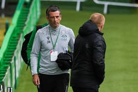 Hibs boss Jack Ross and current Celtic manager Neil Lennon.