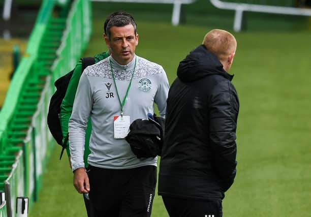 Hibs boss Jack Ross and current Celtic manager Neil Lennon.