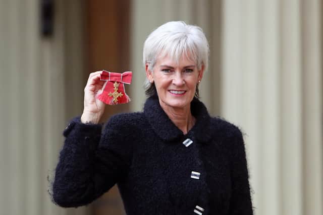 Judy Murray after being awarded an OBE at Buckingham Palace, London.