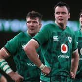 Ireland lock James Ryan, centre, says there is much to improve on ahead of the Scotland game. Picture: Brian Lawless/AFP via Getty Images