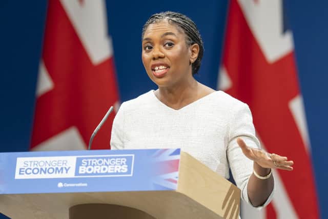 Conservative Party leader Kemi Badenoch delivers her keynote speech to the party conference at the Manchester Central Convention Complex (Picture: Danny Lawson/PA Wire)