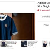 A screengrab showing the price of many of the shirts listed on Ebay.