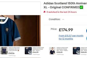 A screengrab showing the price of many of the shirts listed on Ebay.