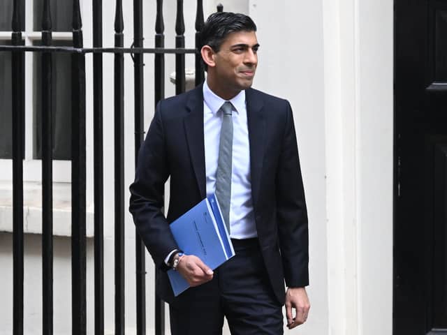 'People. Capital. Ideas. Three priorities for business tax cuts this autumn,' said Mr Sunak as he unveiled the Spring Statement. Picture: Leon Neal/Getty Images.